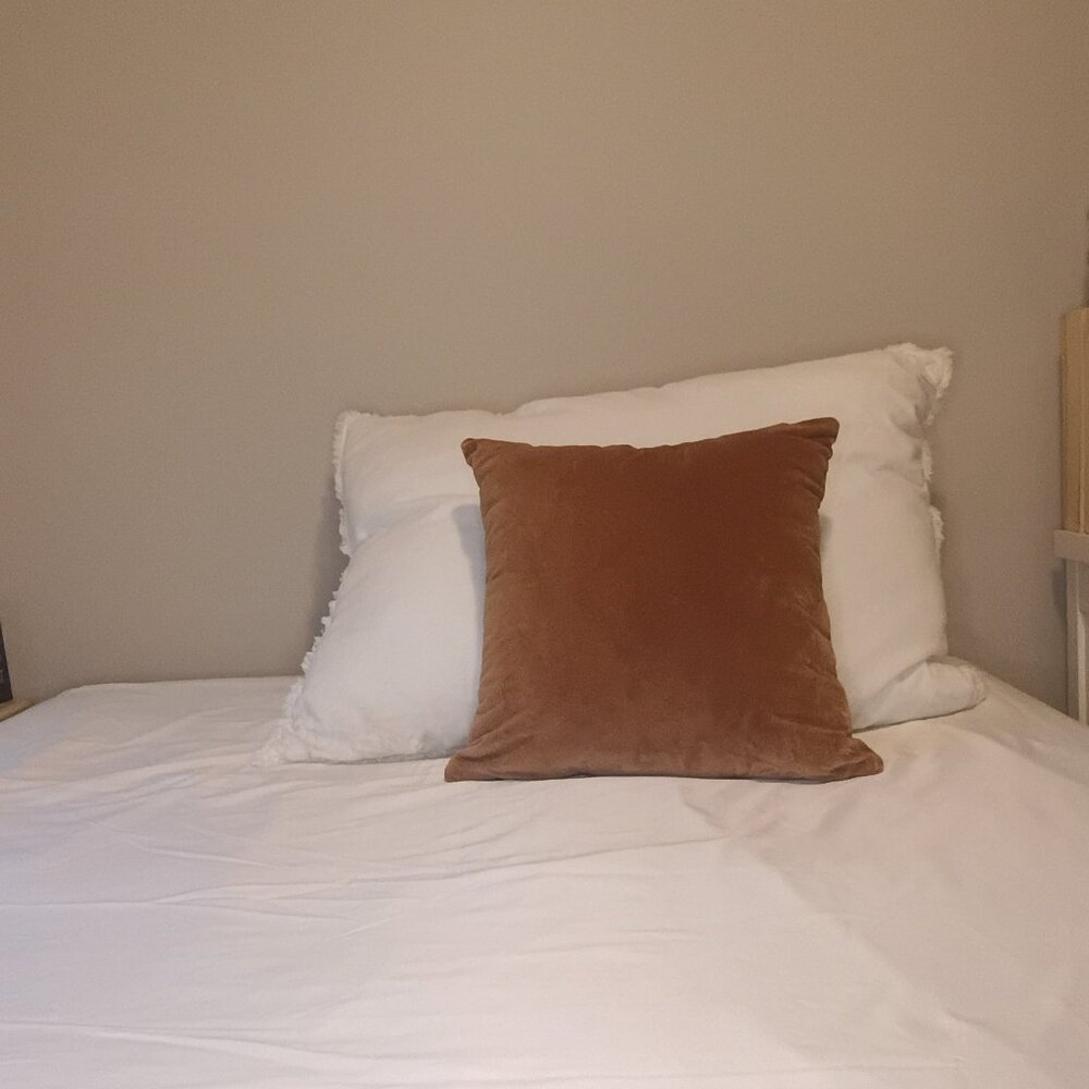 Brown throw pillow